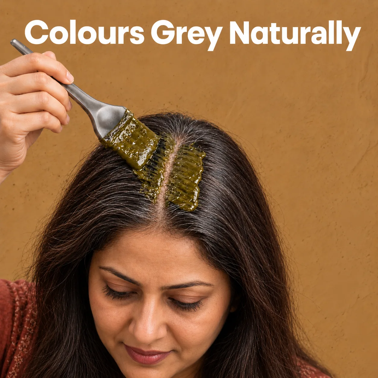 Henna brush for natural grey