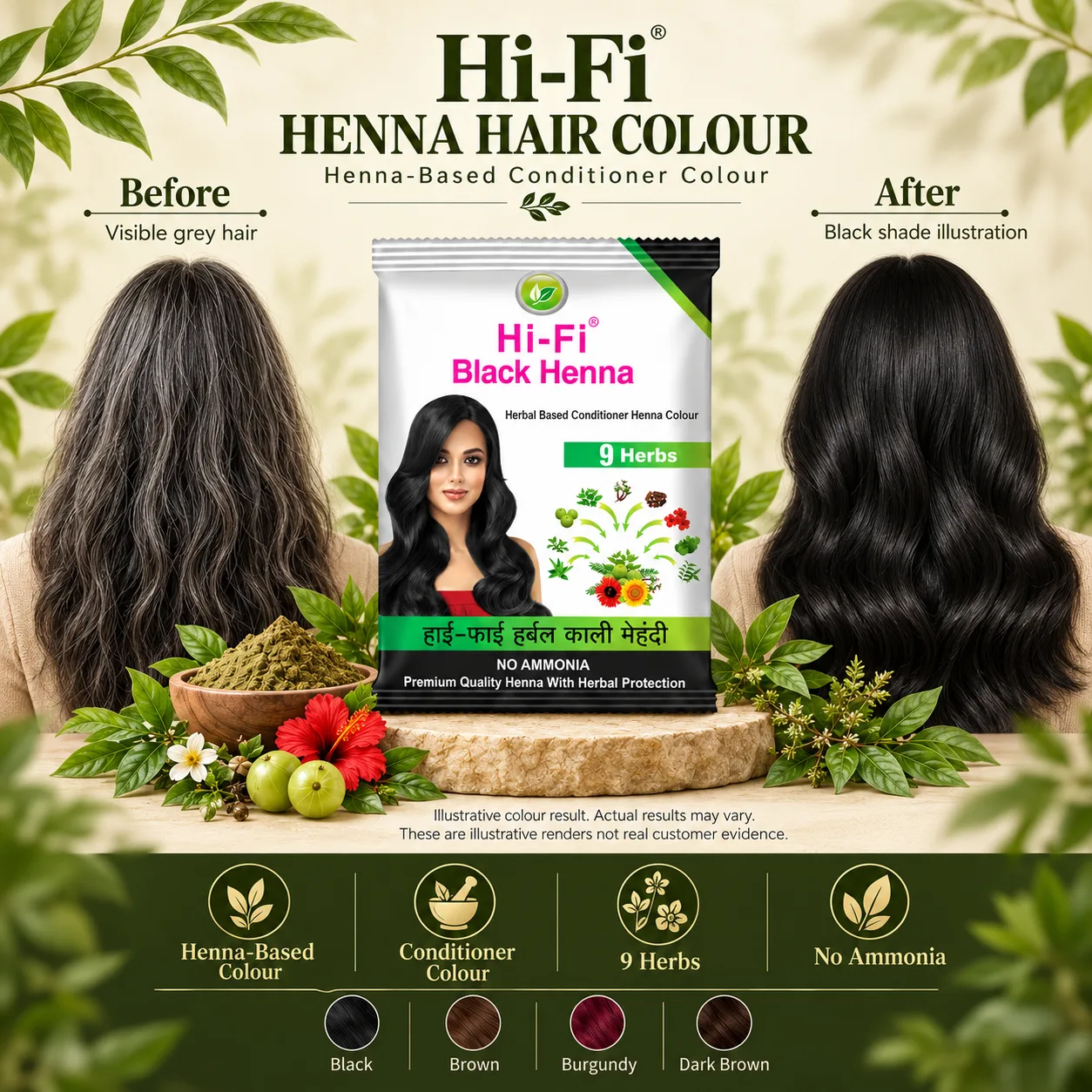 Hi-Fi Henna Hair Colour Banner