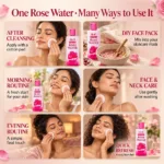 Six ways to use Hi-Fi Premium Rose Water, including applying it with a cotton pad after cleansing, mixing it into a face pack, and adding it to morning and evening skincare routines.