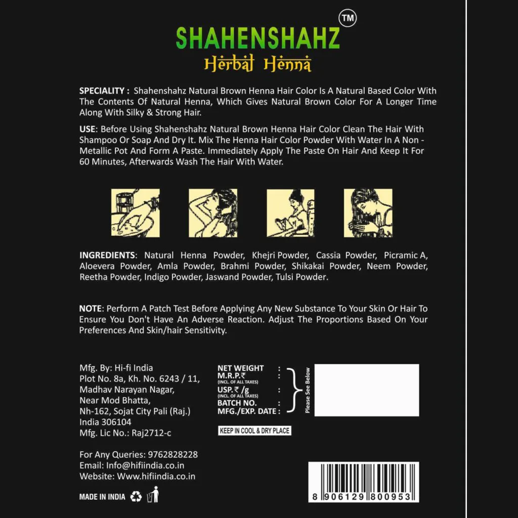 Shahenshahz Herbal Henna (Pack of 3) 300gm MRP-150/-