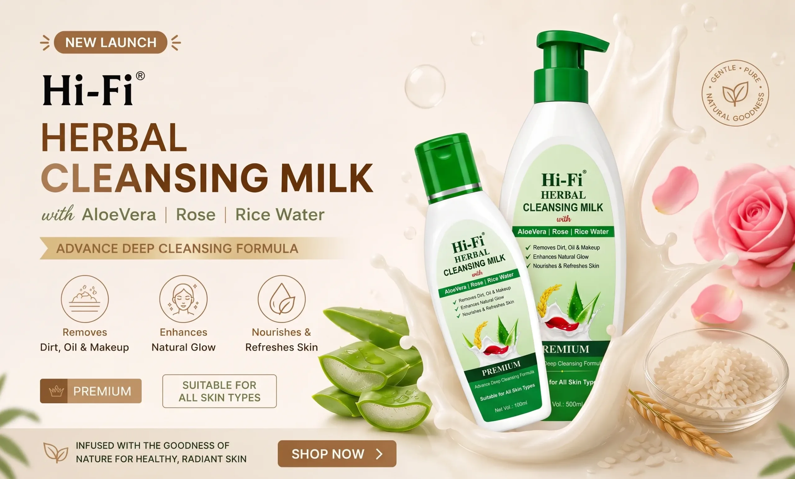 Meet HI-FI® Herbal Cleansing Milk! Because cleansing should nourish your skin too