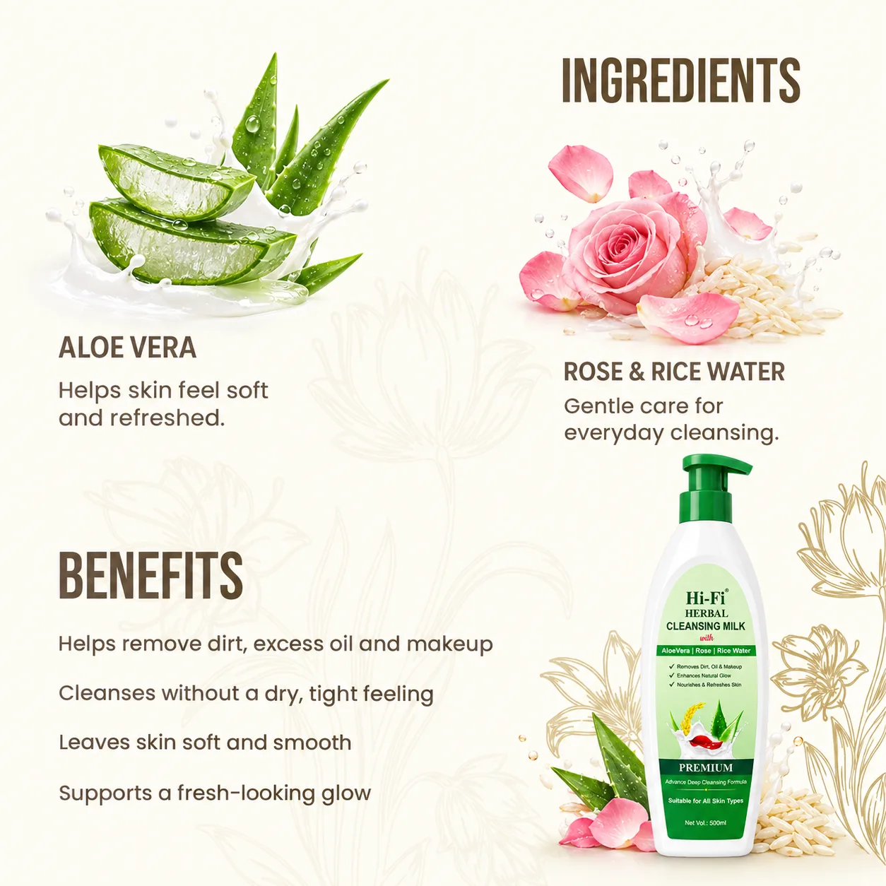 Herbal Cleansing Milk – Gentle Daily Cleanser